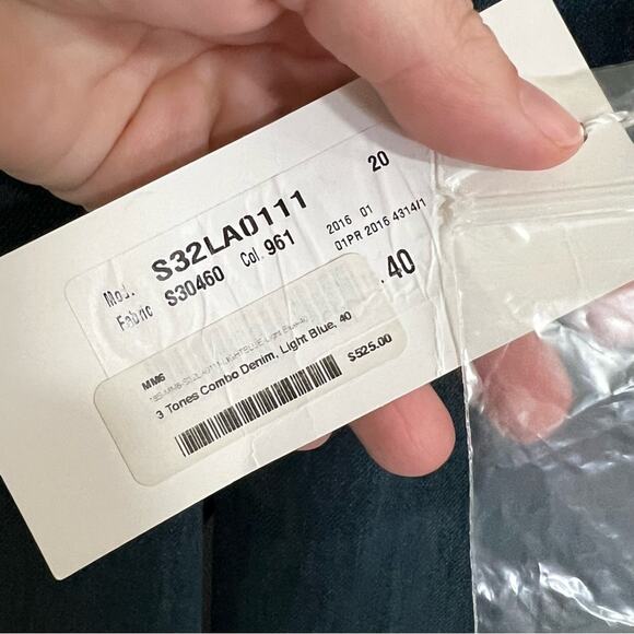 *NEW* MM6 Maison Margiela Three Tone Combo Denim Wide Leg Jeans Size 40 (US 4) - Picture 8 of 12